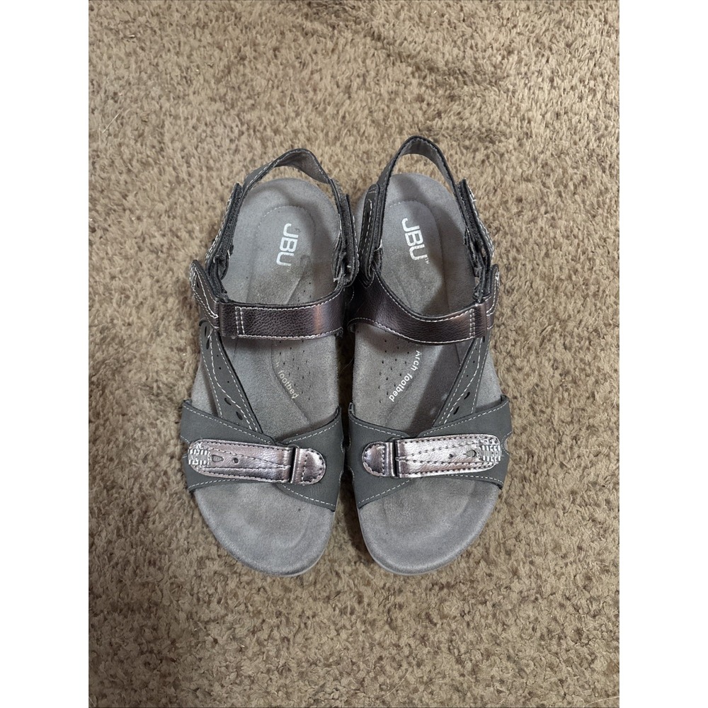 JBU Jambu Stephie Vegan Women's Sandal Sz 7 Gray Silver Comfort Outdoors Hiking